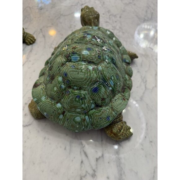 Vintage Scioto Hand Painted Ceramic Turtles Unique Lot of 2 Mother & Baby Turtle - Picture 11 of 15